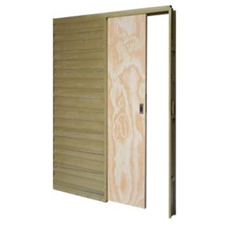 Puerta corrediza 60x10 Pino Marco de chapa 18 - Piamel
