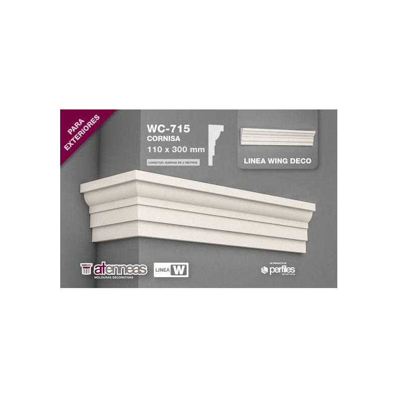Moldura Atenneas poliestireno exterior WC-715 110x300x2000