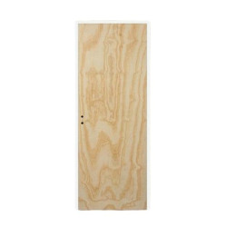 Puerta placa pino - Marco aluminio blanco 80x10 - Piamel (Derecha)