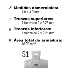 Vigueta pretensado T50 1,60 ml S1