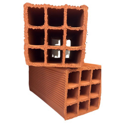 Ladrillo cerámico 18x18x33 9 tubos