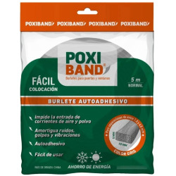 Burlete autoadhesivo poxiband premium E blanco 5 mts de largo