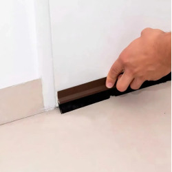 Zocalo para puerta con cepillo poxi band x 1 metro marrón
