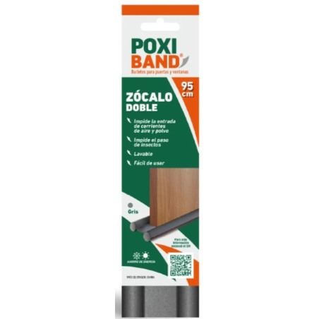 Zocalo para puerta doble poxi band gris 95 cm