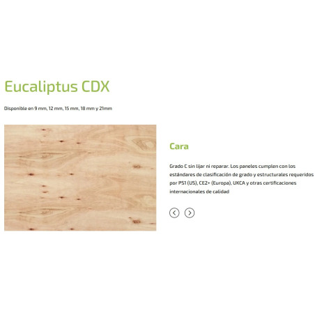 Fenólico 1.22x2.44m x 18mm Eucalipto CDX 4-4 (UR)