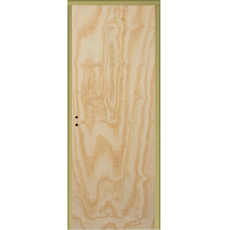 Puerta placa - Marco de chapa 20 - Pino - Derecha - 70x10cm Tabique de yeso - Piamel