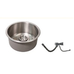 Bacha Kitchen West Acero Inoxidable Orion cromo diámetro 40cm con sifón