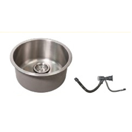 Bacha Kitchen West Acero Inoxidable Orion cromo diámetro 40cm con sifón
