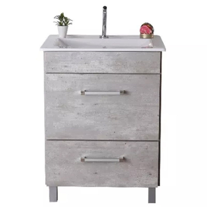 Vanitory JC Nordica 80cm - 2 cajones concreto - Sin mesada