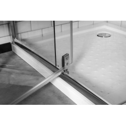 Mampara Gorena 1fijo/1abrir - Cristal traslúcido Perfil Cromo 140x185 -Malta