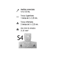 Vigueta pretensado 4,40 ml S4