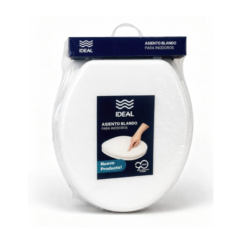 Asiento de inodoro universal acolchada blanco - ideal