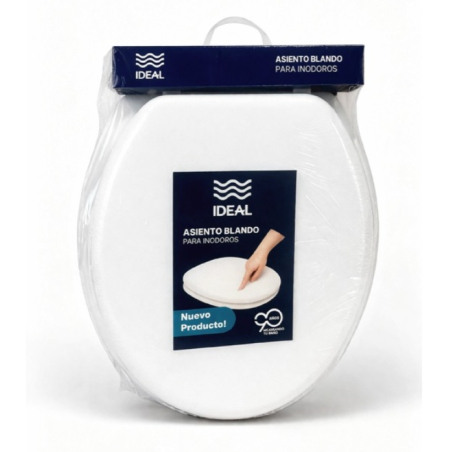 Asiento de inodoro universal acolchada blanco - ideal