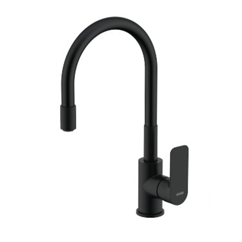 Grifería Vasser Agatha small monocomando cocina mesada negra