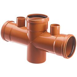 Ramal doble 90° 110x110 mh con ventilación 50/63mm