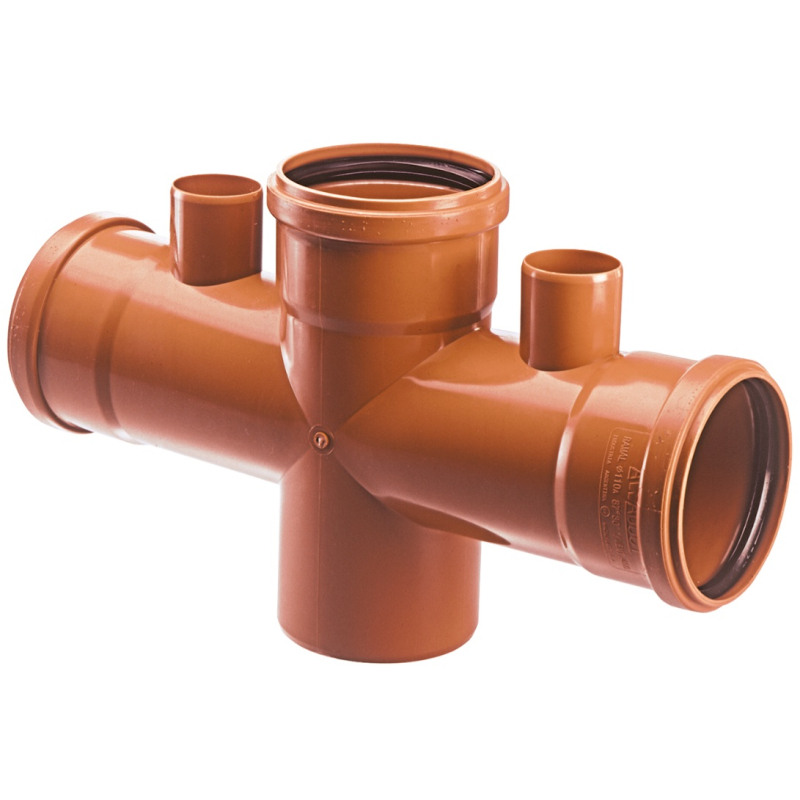 Ramal doble 90° 110x110 mh con ventilación 50/63mm