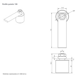 Rodillo de nylon montado en una planchuela para soldar o empotrar. n°106