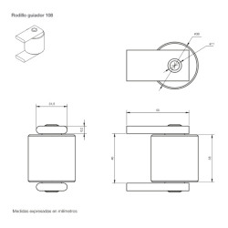 Rodillo de nylon montado en planchuela doble para soldar n° 108