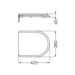 Asiento Inodoro Murano blanco Herraje metálico Ferrum TUXC