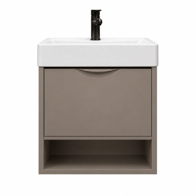 Vanitory Campi House Aéreo Capuchino 50cm con mesada de 1 Agujero