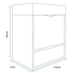 Vanitory Campi House Aéreo Capuchino 50cm con mesada de 1 Agujero