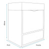 Vanitory Campi House Aéreo Capuchino 50cm con mesada de 1 Agujero