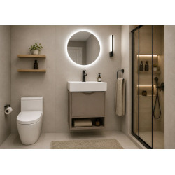 Vanitory Campi House Aéreo Capuchino 50cm con mesada de 1 Agujero