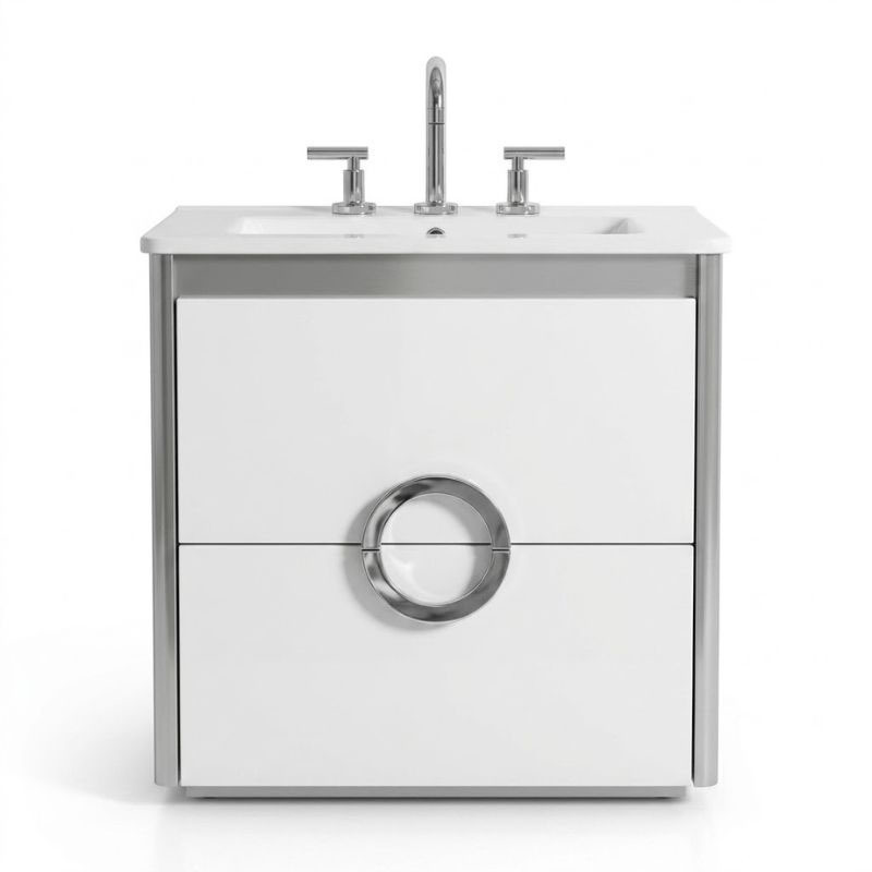 Vanitory Campi Circle Colgante Blanco/Gris 60cm - Sin mesada