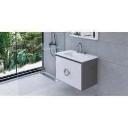 Vanitory Campi Circle Colgante Blanco/Gris 60cm - Sin mesada