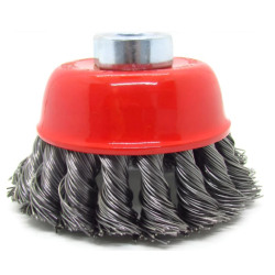 Cepillo acero al carbono copa trenzado 100 mm.