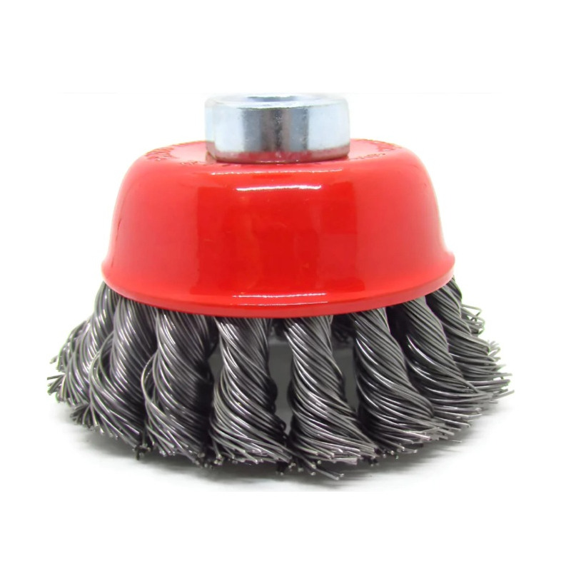 Cepillo acero al carbono copa trenzado 100 mm.
