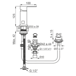 FV GRIFERIAS DOMINIC NEW MONOCOMANDO BIDET 189/85N