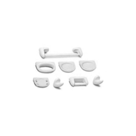 ACCESORIO BAÑO KIT 8 PIEZAS PORCELANA BLANCO 