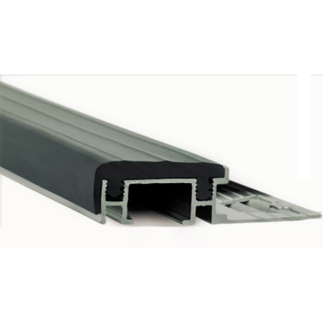 PROTECTOR DE ESCALON ALUMINIO Y PVC GRIS 10X30MM X 2.5M