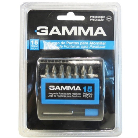 JUEGO DE PUNTAS PARA ATORNILLAR 15 PZA GAMMA JUEGO DE PUNTAS PARA ATORNILLAR 15 PZA GAMMA