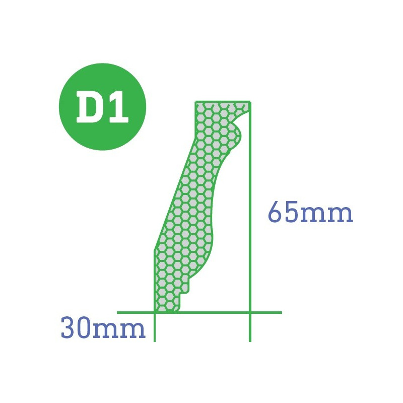 MOLDURA ISOMOLD D1 6,5X2,5X195CM X PACK DE 3,9M