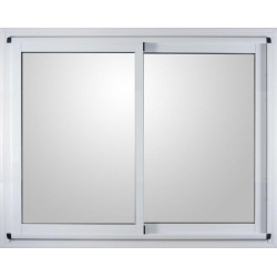 VENTANA ALUMINO BLANCO VIDRIO ENTERO CON GUIA 120CM X 110CM