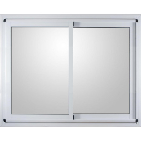 VENTANA ALUMINO BLANCO VIDRIO ENTERO CON GUIA 120CM X 110CM