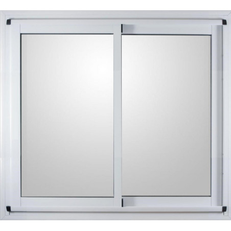 VENTANA ALUMINIO BLANCO VIDRIO ENTERO CON GUIA 150CM X 150CM