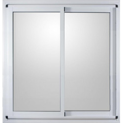 VENTANA ALUMINO BLANCO VIDRIO ENTERO CON GUIA 180CM X 200CM