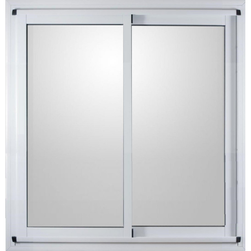 VENTANA ALUMINIO BLANCO VIDRIO ENTERO CON GUIA 120CM X 150CM