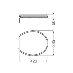 ASIENTO INODORO ESTANDAR BLANCO HERRAJE PVC POLIPROPILENO FERRUM TSP