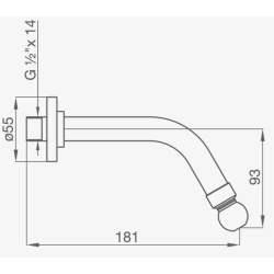 FV BRAZO P/DUCHA 18CM 140/39                      