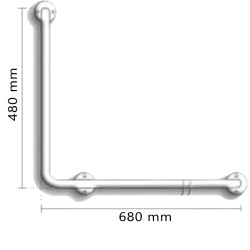 ACC.BAÑO SEG. BARRAL 90° IZQ 48X68CM BLANCO