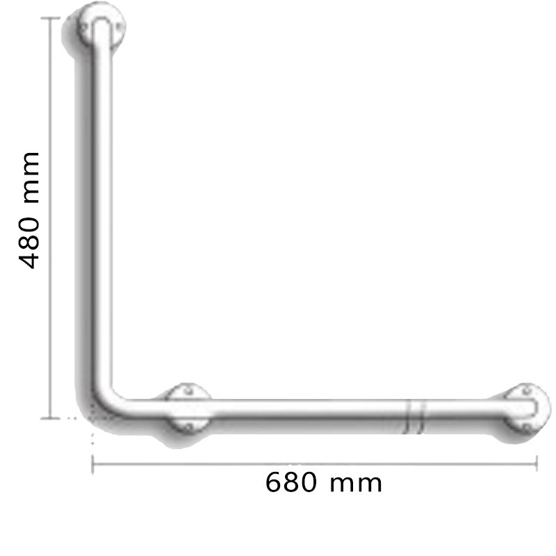 ACC.BAÑO SEG. BARRAL 90° IZQ 48X68CM BLANCO