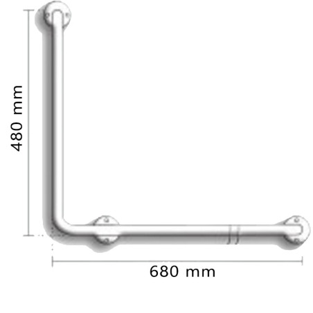 ACC.BAÑO SEG. BARRAL 90° IZQ 48X68CM BLANCO