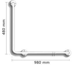 ACC.BAÑO SEG.BARRAL 90° IZQ 48X98CM BLANCO