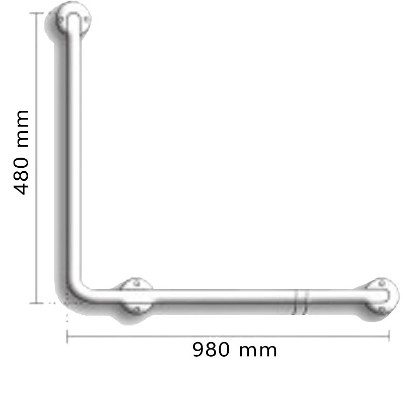 ACC.BAÑO SEG.BARRAL 90° IZQ 48X98CM BLANCO