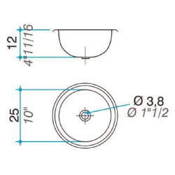 JOHNSON PILETA REDONDA LISA O-250L - 25X12