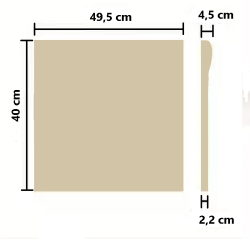 CULZONI-BORDE RECTO 49.5X40 BLANCO X UN